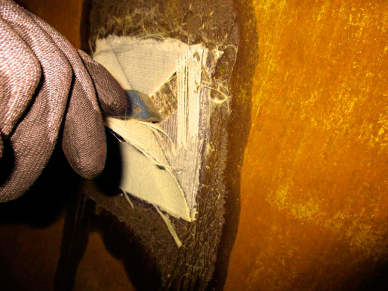 Prueba de adherencia de los testigos de conversión de tanques